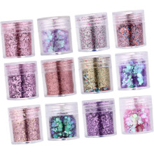 Swirl Nagelpuder für Gradienten-Pailletten-Maniküre, ultradünne Pailletten-Dekoration, Perlmutt-Chrom-Glitzer-Highlighter
