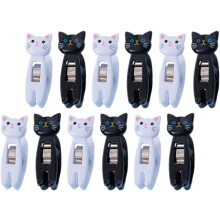 12 Stück niedliche Katzen-Memo-Clips, vielseitig verwendbare dekorative Kunststoffclips für Notizen und Fotos