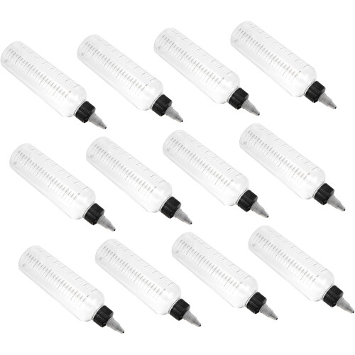 12pcs Plastic Squeeze Dispensing Bottles Liquid Bottles for Salad Dressing and Condiment Use