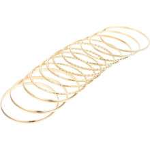12-teiliges Goldarmband-Set für Damen, Armband-Accessoire im Bohème-Stil aus Legierung, hautfreundlich und modisch