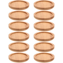 12er-Set Bambus-Untersetzer, runde Getränkematten, hitzebeständig, wiederverwendbar, aus natürlichem Bambus, elegantes Design, klassisch