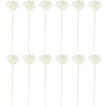 Lot de 12 bâtonnets d'aromathérapie en forme de fleur artificielle, en bois et PE.
