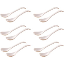 Weiße Keramiklöffel, einzigartiges und elegantes Design für Zuhause und Gastronomie, 12-teiliges Set