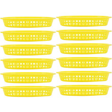 12er-Packung Pommes-Frites-Körbe, Obstkörbe, oval, wiederverwendbar, leicht, waschbar, mit Gittermuster