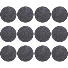 12 hitzebeständige Filz-Tischsets, rund, dunkelgrau, schlichtes, elegantes Design, schützen den Tisch, leicht zu reinigen