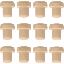 12 wiederverwendbare Weinflaschenverschlüsse aus synthetischem Material, beige, aus Korken und Glas.