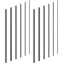 12-teiliges Reparaturset für Angelruten aus Kohlefaser, 10 cm lange, massive Ruteneinsätze, 2 mm–4,5 mm Durchmesser