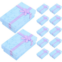 12 kleine Schmuckkästchen aus Papier mit Schleife, Ohrringhalter für Halsketten zum Hochzeitstag