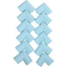 Lot de 12 protections d'angle en mousse bleu clair pour meubles et cadres photo en forme de U - Protections souples pour les bords