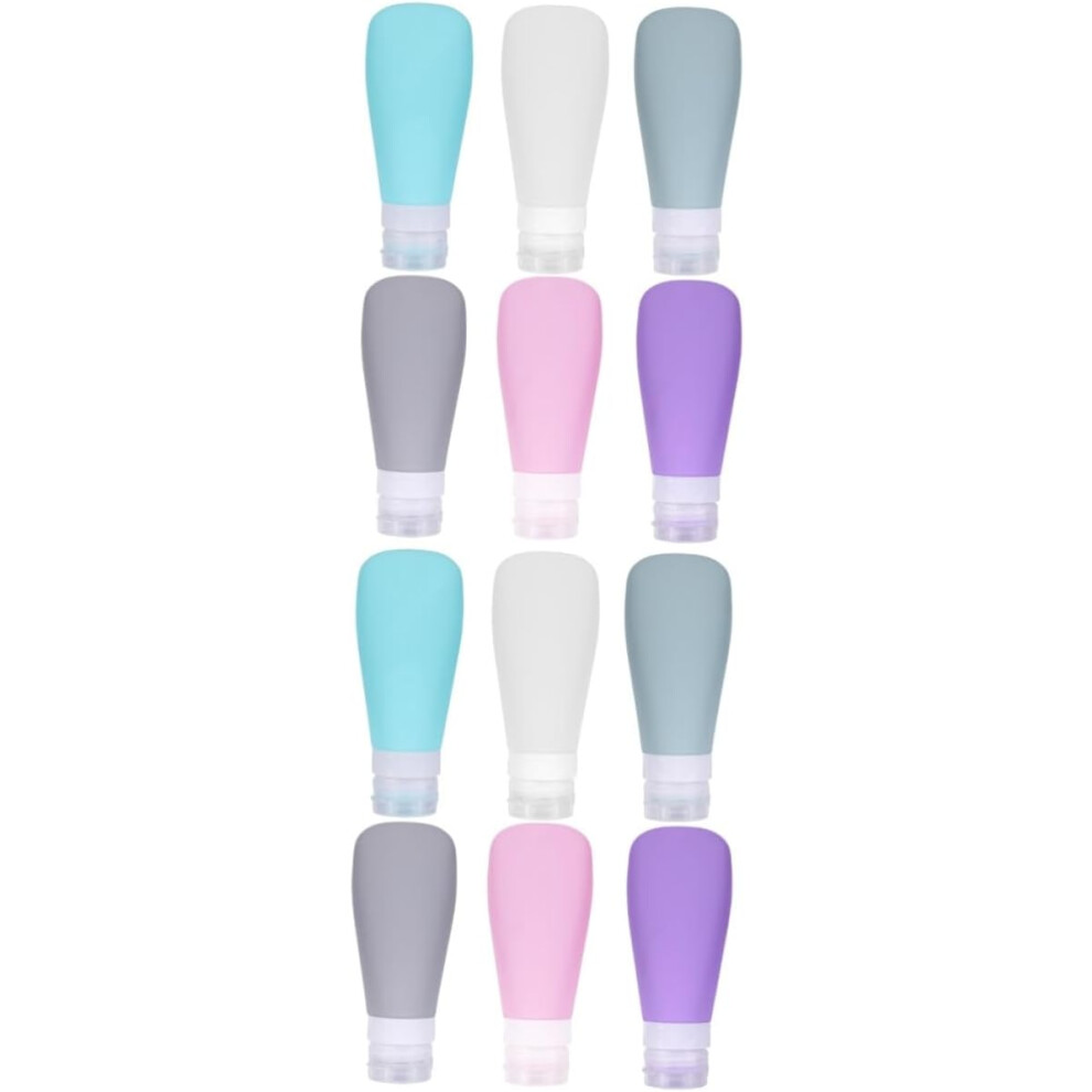 Hkhbjs Light/Grey 12Pcs Travel Cosmetic Bottle Silicone Portable Bottle For Makeup Leak Empty Travel Container For Toiletries