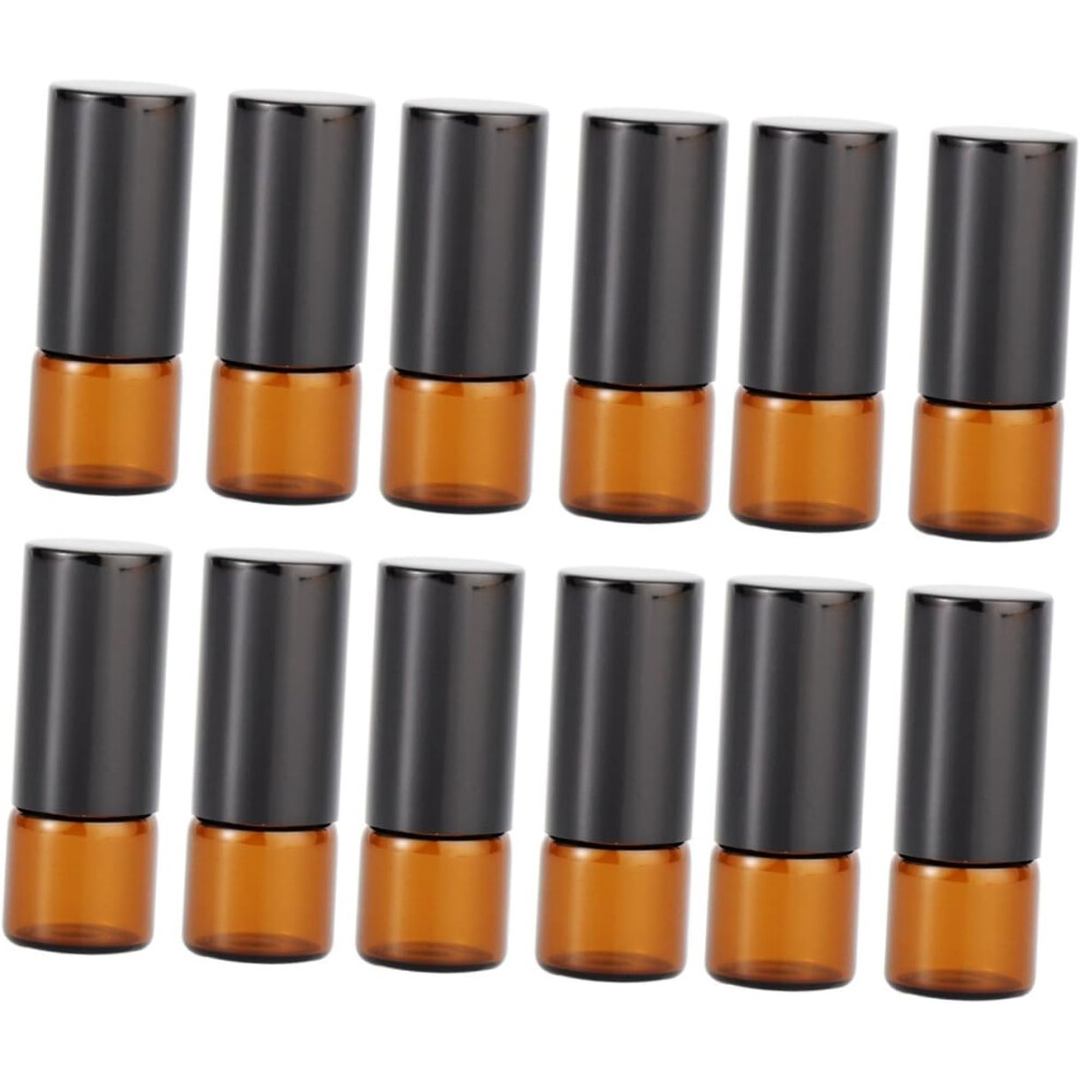 Hkhbjs Amber 12Pcs Refillable Roller Bottles Vials With Stainless Steel Leakproof Design