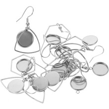 Plateau de 12 pièces en acier inoxydable pour la fabrication de boucles d'oreilles et de pendentifs en forme de larme de lune
