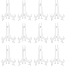 12 stuks opvouwbare bordenrekken, displaystandaards, schildersezels, bordenhouders voor op het bureau, thee- en gebaksrek, plastic schalenhouder
