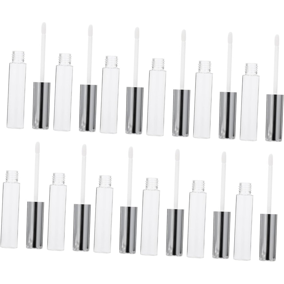 Hkhbjs Silver 10Ml Lip Gloss Tubes 12Pcs Refillable Empty Lip Gloss Containers Cap For Diy Makeup And Sample Storage