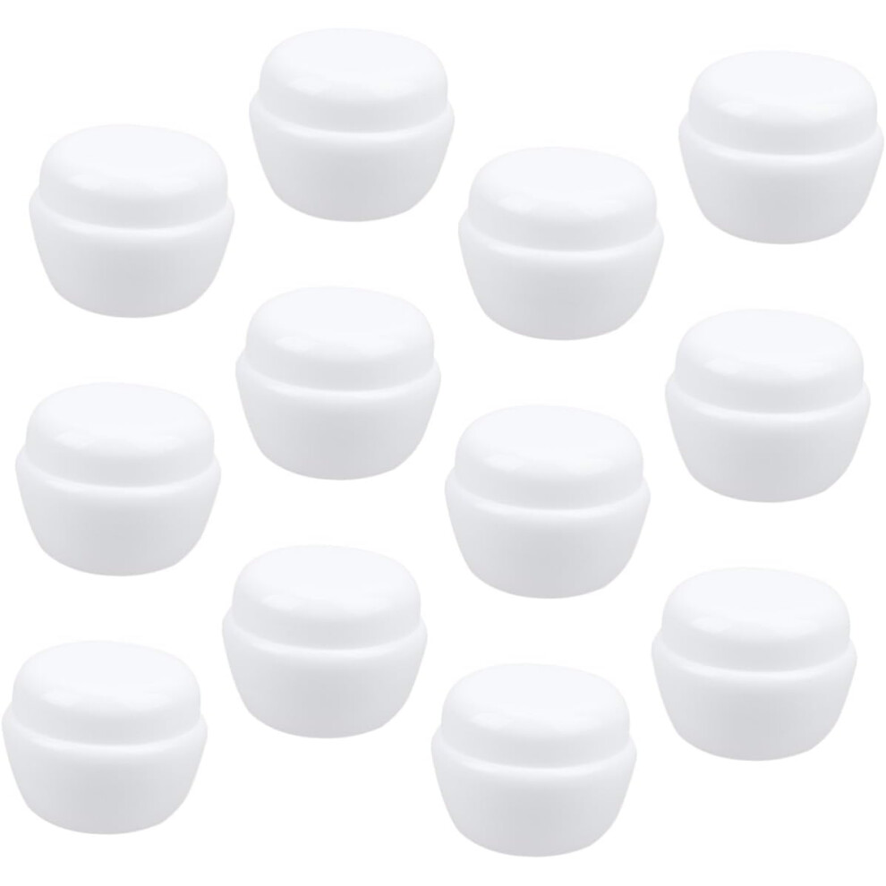 Hkhbjs White 12Pcs Mushroom Shape Plastic Jar Sift Bottles Leakproof Inner Lid