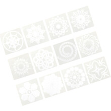 12-teiliges Mandala-Schablonen-Malvorlagen-DIY-Bastelset mit Aushöhlungsschablonen