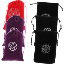 12 db-os szép szöszös tarot kártyazsák hordozható tároláshoz elegáns tarot szervező húzózsinóros záródás