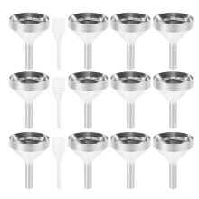 Ensemble de 12 mini-entonnoirs pour flacons de parfum de 3 ml en plastique alumineux, pour le remplissage de liquides.