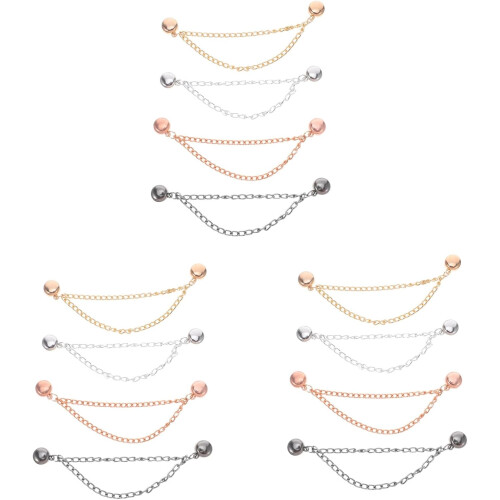 12pcs Multi-function Magnetic Clothing Clips Adjustable Hem Chain Buckles Strong Magnetic Retaining Clips