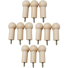 12 stilvolle Wandgarderobenhaken aus Holz zum Aufhängen von Mänteln, Hüten, Handtüchern und Taschen. Glatte Oberfläche.