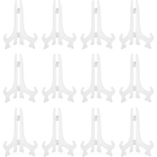 12 supports à assiettes pliables et réutilisables en plastique pour la vaisselle