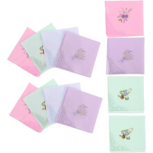 12 stuks katoenen zakdoekjes met bloemenprint voor dames, vintage geborduurde pochetten met kanten rand.
