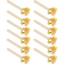12-teiliges Honiglöffel-Set mit Bienen- und Honigverzierungen, aus Holz und ABS-Material