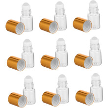 12pcs 2ml Glass Roll on Containers Refillable Essential Oil Roller Bottles with Gold Caps Travel Size Mini Bottles