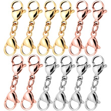 12-mm-Metall-Karabinerverschlüsse, 12-teiliges Set in den Farben Gold, Stahl und Roségold