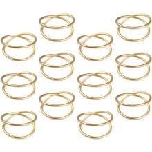 12 Stück Doppelring-Serviettenringe, goldene Stoffservietten, goldene Serviettenringe, Serviettenhalter