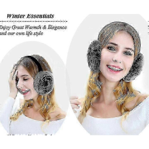 Rabbit Hair Earmuff For Winter, Soft And Warm,foldable And Easy Carry 2