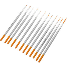 Set di 12 pennelli a punta fine arancioni per pittura ad acquerello, mini pennelli a punta fine