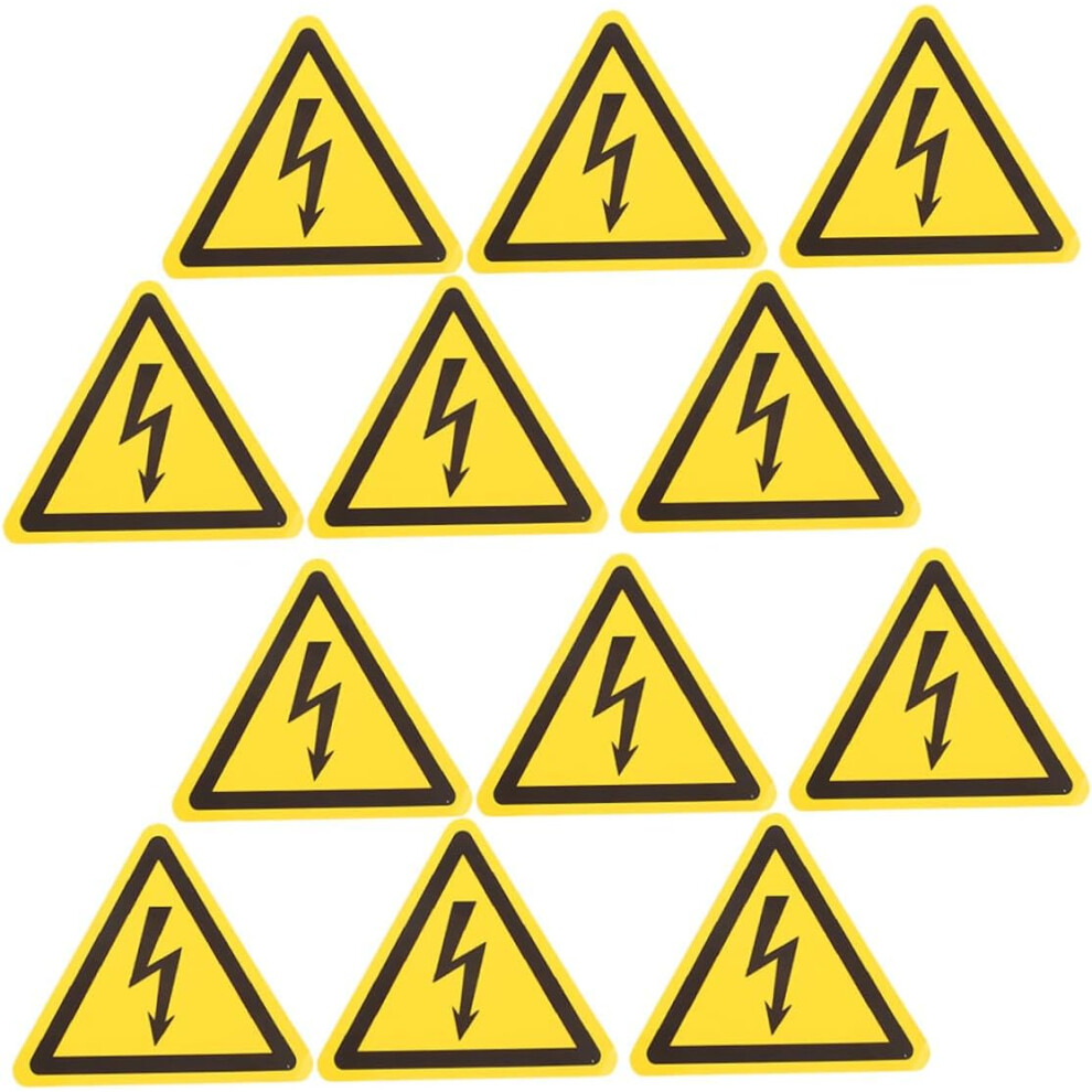 12Pcs Electricity Warning Sign Warning Signs Sticker Safety Sticker For High Voltage Electrical Panel Caution 5455468300172