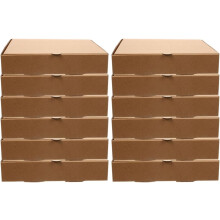 12 Mini-Pizzakartons (10-12,5 cm) aus Papier, ideal zum Mitnehmen, als Gastgeschenkboxen oder für Bäckereien und Gastronomiebetriebe
