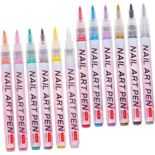 Stylos pour nail art (12 pièces) à pointe fine, peinture acrylique, séchage rapide, pour une utilisation professionnelle et personnelle.