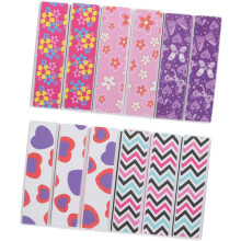 12 bloques de papel para pulir y abrillantar limas de uñas, ideales para manicura casera. Color aleatorio.