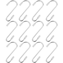 12 Stück robuste S-Haken, kleine Haken zum Aufhängen von 2,4 Zoll Eisen-PVC