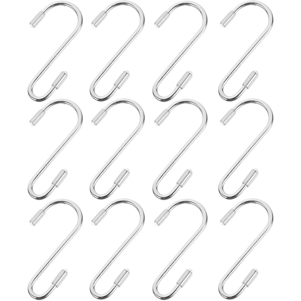 12Pcs Heavy Duty S Hooks Small Hooks For Hanging 2.4Inch Iron Pvc 5455468320897