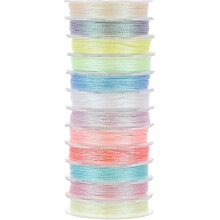 12 Rollen leuchtendes Stickgarn, strapazierfähig, professionelles Stickgarn, Polyester, verschiedene Farben