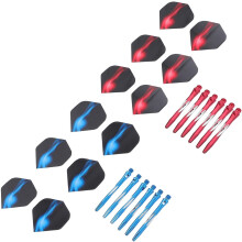 Set di alette per freccette da interno, ideali per principianti che desiderano lanciare freccette, con alette rosse e blu per il tempo libero.