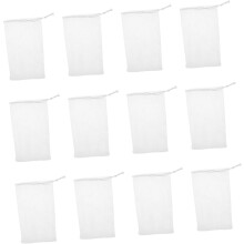 12 Stück Seifenschaum-Netzbeutel mit Taschendesign für die Gesichts- und Körperreinigung