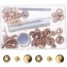 12 Sets Metall-Druckknöpfe, 15 mm Kupfer-Druckknöpfe mit Setzwerkzeug und Aufbewahrungsbox
