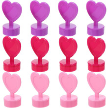 Ensemble de 12 tampons en plastique en forme de cœur pour enfants, de couleurs assorties