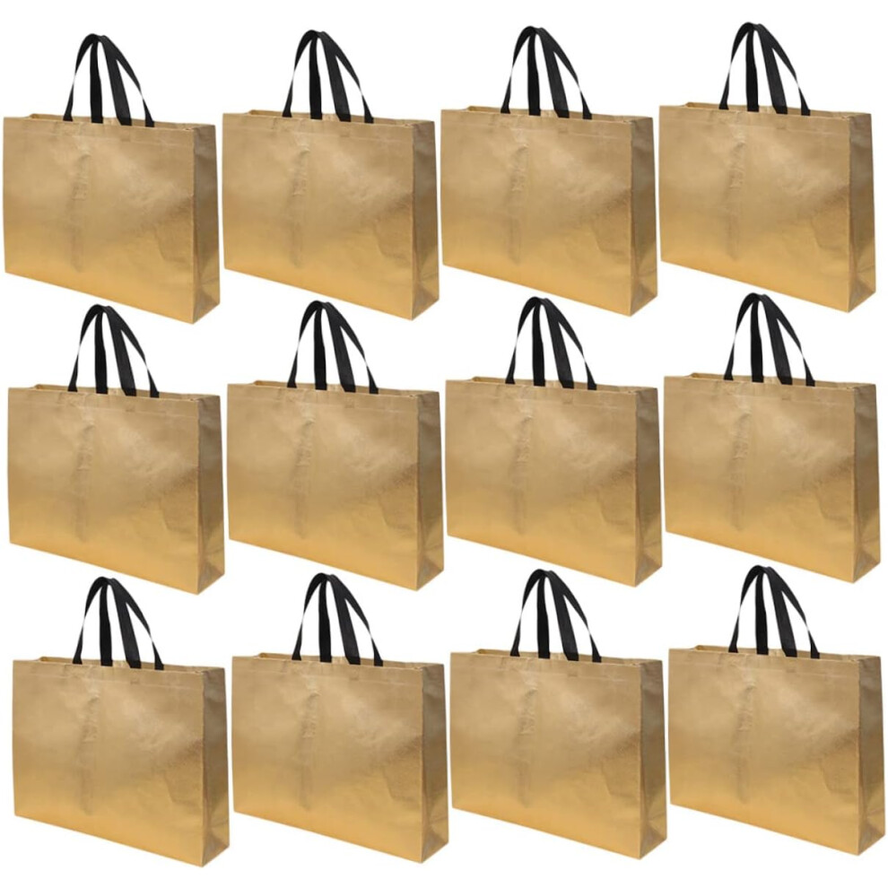Hkhbjs 12Pcs Multipurpose Grocery Bags Capacity Tote Bags Handle Design