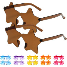 Lot de 12 lunettes de soleil sans monture en forme d'étoile, fantaisie pour adultes (femme, homme, unisexe), idéales pour Halloween et Noël.