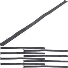 12 ks černých suchých zipů 25 mm x 600 mm, opakovaně použitelných cinch popruhů pro vázání nákladu