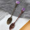 Colher de café de cristal vintage roxa (1 unidade) 4