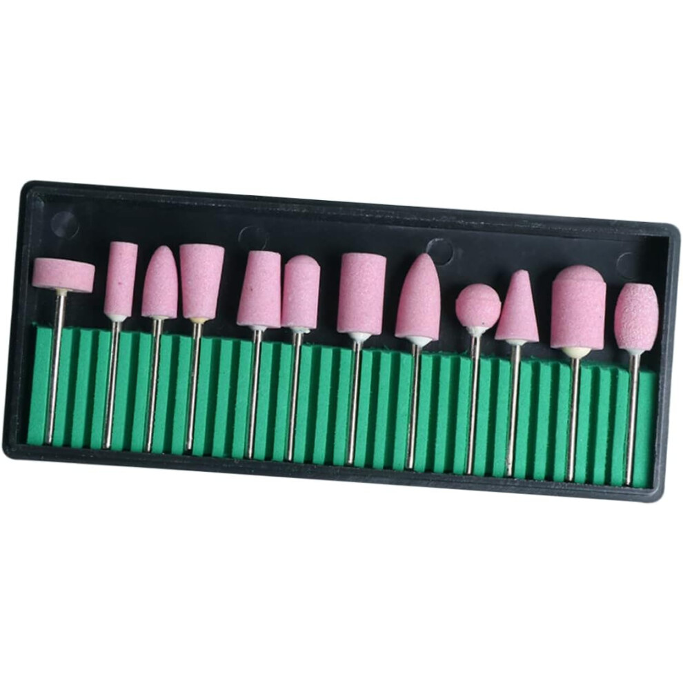 Hkhbjs Pink 12Pcs Nail Art Polishing Bits Wool Grinding Head For Manicure Uv Gel Acrylic Nails