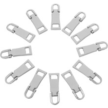 12pcs Zipper Pull Tab Metal Zipper Handle for Backpacks Purses Coats Jeans Easy to Install Sewing Replacement