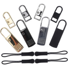 12pcs Universal Zipper Repair Kit Metal Pull Tabs for Jackets, Luggage, Backpacks